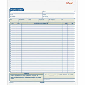 TOPS Carbonless 2-Part Purchase Order Books, 8.38" Width x 10.19" Length, TOP46146