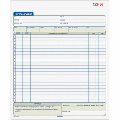 TOPS Carbonless 2-Part Purchase Order Books, 8.38" Width x 10.19" Length, TOP46146