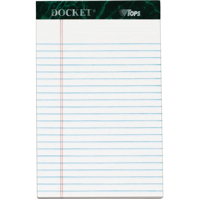 TOPS Docket Letr - Trim White Legal Pads - Jr.Legal, 5" x 8", 12 / Pack, TOP63360