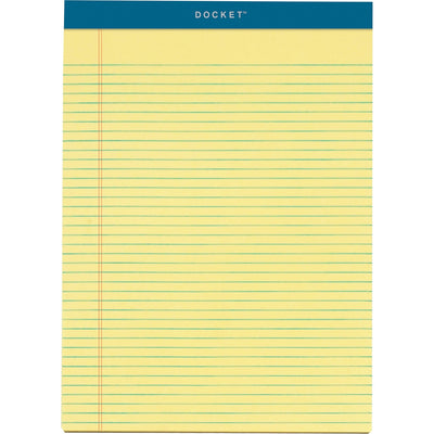 TOPS Letr-Trim Perforated Narrow Ruled Canary Legal Pads, 8 1/2" x 11 3/4", 6 / Pack, TOP63376