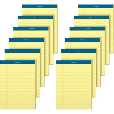 TOPS Docket Letr-Trim Legal Rule Canary Legal Pads, 8 1/2" x 11 3/4", 12 / Pack, TOP63400