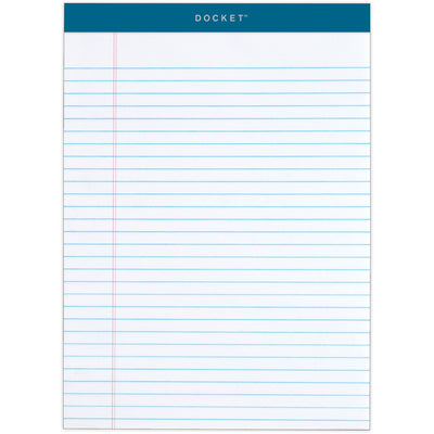 TOPS Docket Letr-Trim Legal Ruled White Legal Pads, 8 1/2" x 11 3/4", 12 / Pack, TOP63410