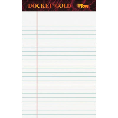 TOPS Docket Gold Jr. Legal Ruled White Legal Pads - Jr.Legal, 5" x 8", 12 / Pack — view 1