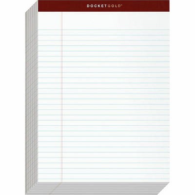 TOPS Docket Gold Legal Ruled White Legal Pads, 8 1/2" x 11 3/4", 12 / Pack — view 1