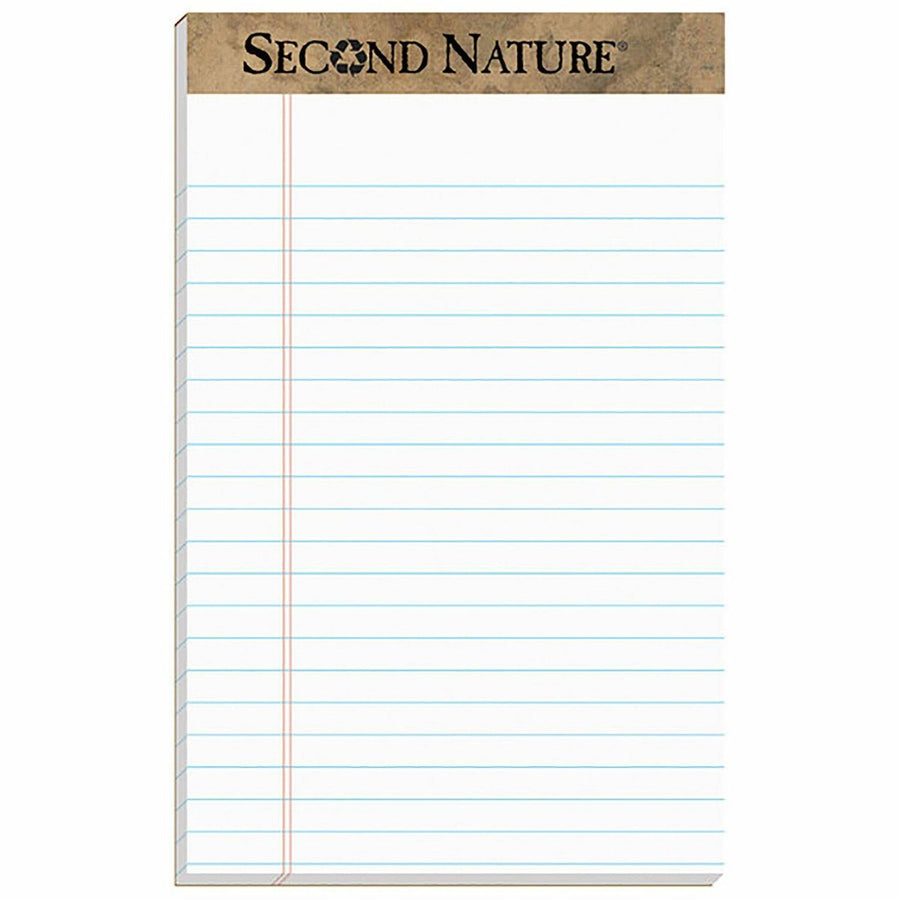 TOPS Second Nature Recycled Writing Pads, 5" x 8", 16 lb, 50, Perforated, 1 Dozen, TOP74830