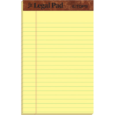 TOPS The Legal Pad Writing Pad, 5" x 8", 1 Dozen, TOP7501