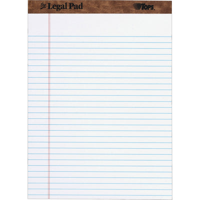 TOPS Letr-trim Perforated Legal Pads, 8 1/2" x 11 3/4", 1 Dozen, TOP7533