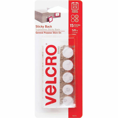 Velcro Sticky Back 5/8in Circles White 15 Ct, 1 Pack, VEK90070