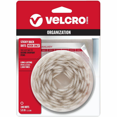 Velcro Sticky Back 5/8in Circles White 100 ct, 100 / Pack, VEK90204