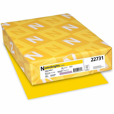 Neenah Paper Astrobrights Colored Cardstock - Solar Yellow, 8 1/2" x 11", 1 Pack, WAU22731