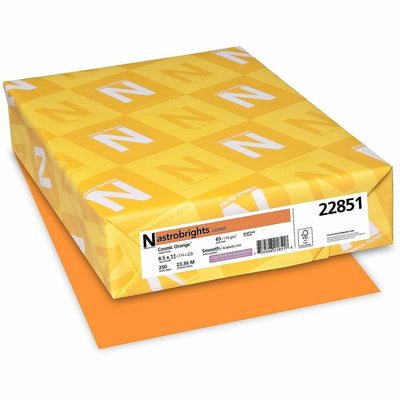 Neenah Paper Astrobrights Colored Cardstock - Cosmic Orange, 8 1/2" x 11", 1 Pack, WAU22851