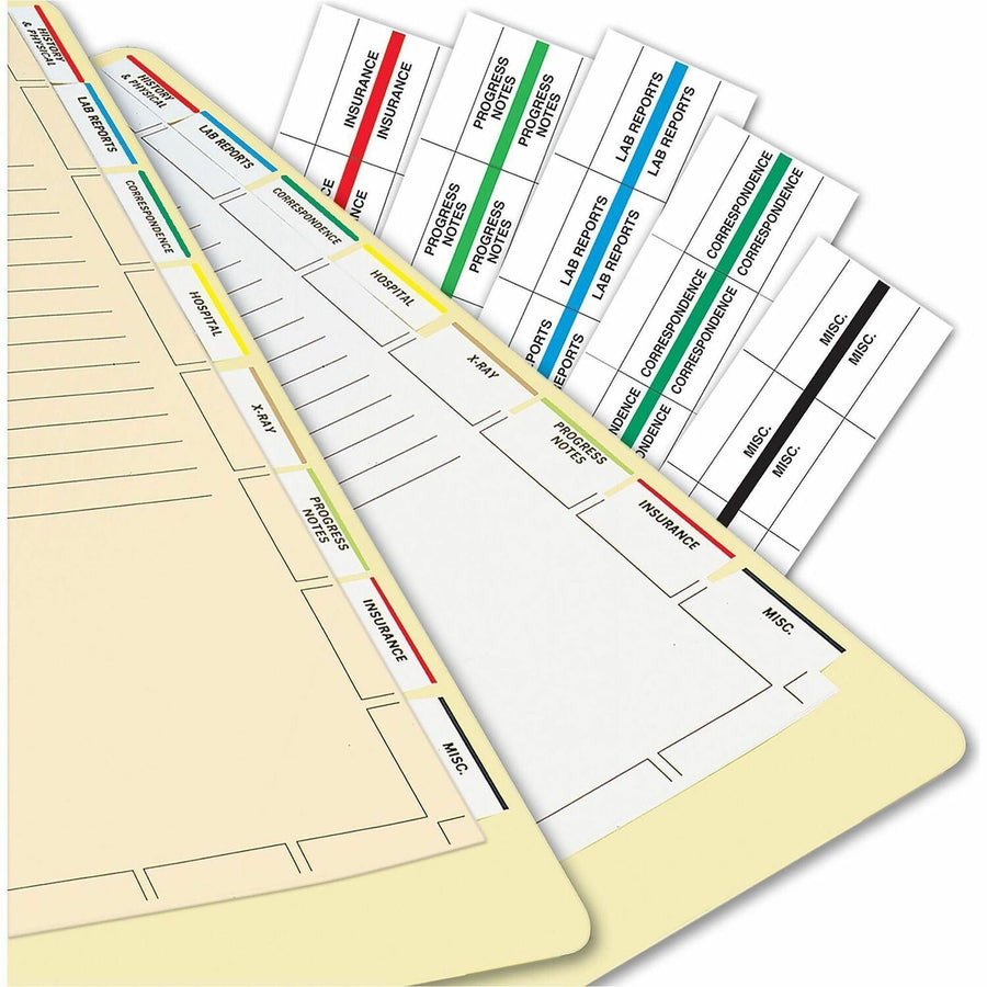Tabbies Medical Chart Index Divider Sheets, White, Punched, 400 / Box, TAB54520