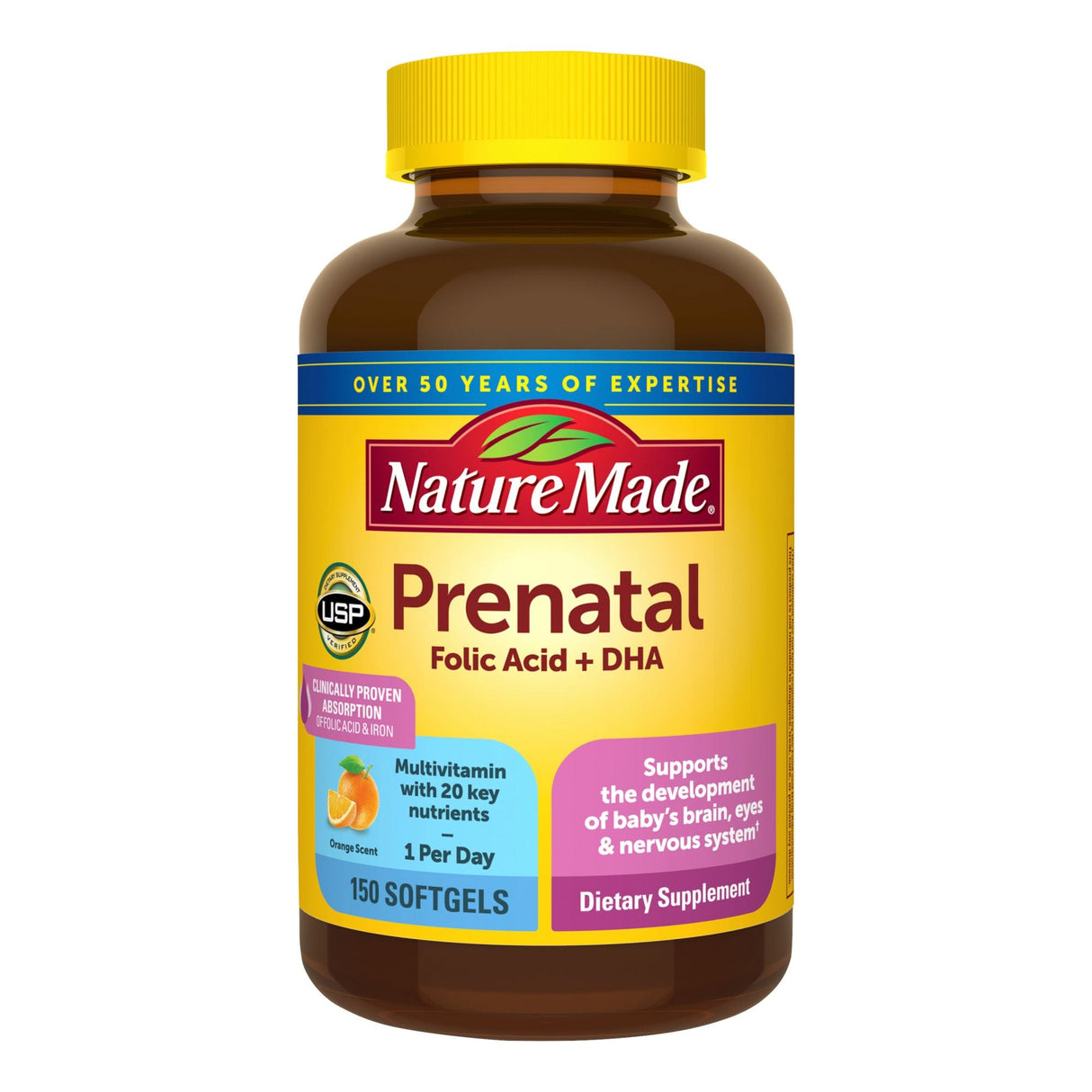 Nature Made Prenatal Vitamins + DHA Softgels (150 ct.) | Nutritional Support Before & During Pregnancy Nature Made