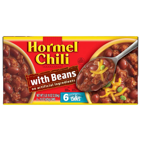 Hormel Chili with Beans (6-Pack, 15 oz Each) | Hearty, Ready-to-Heat Meal Hormel