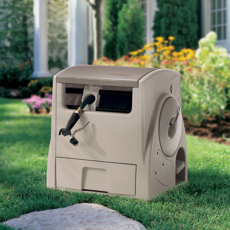 Suncast 100ft Powerwind Automatic Hose Reel in Taupe