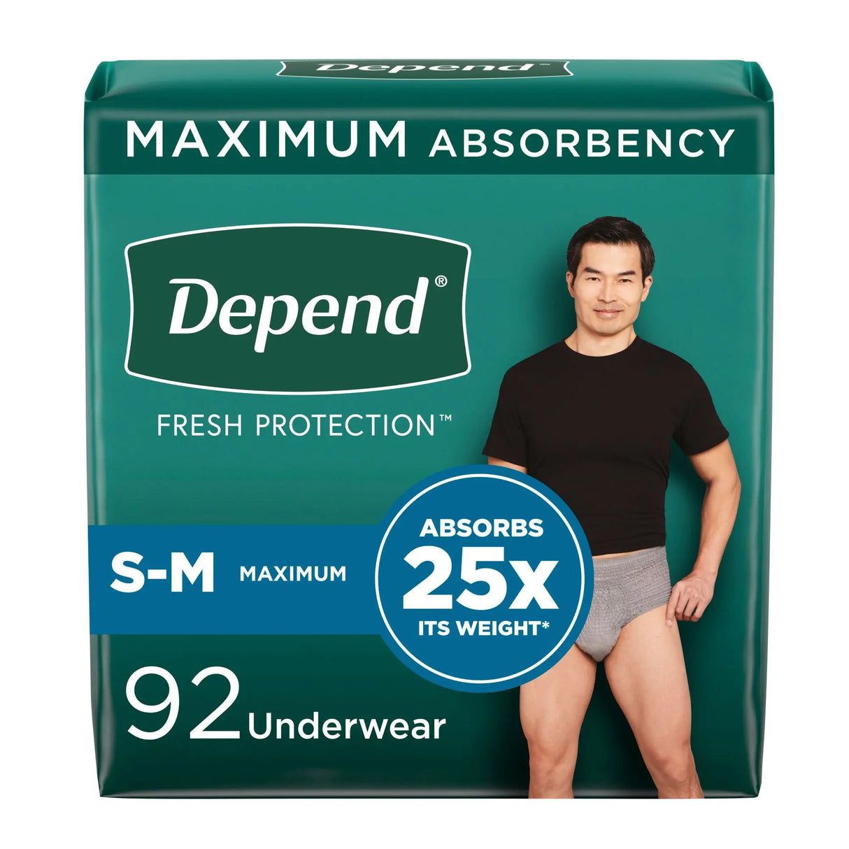 Depend Menâ€™s Incontinence Underwear â€“ Select Size | Fresh, Secure Fit for Everyday Confidence Depend