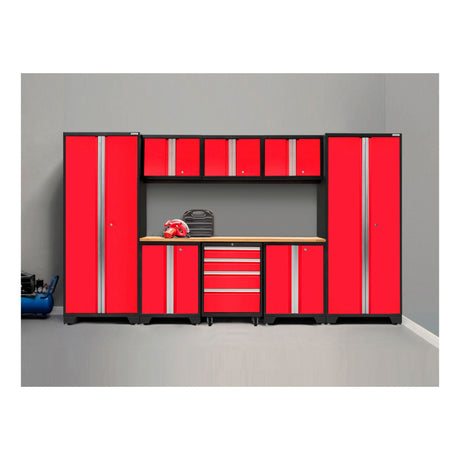 NewAge 9pc garage cabinet set bamboo