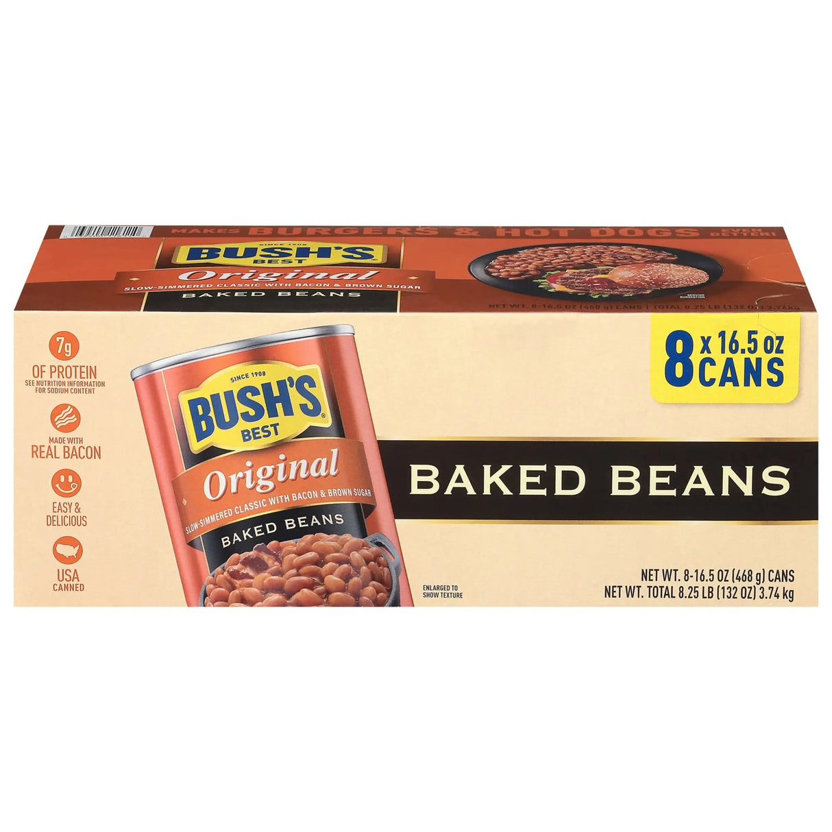 Bush's Original Baked Beans (8-Pack, 16.5 oz Each) | Homestyle Flavor & Tender Beans Bush's Best