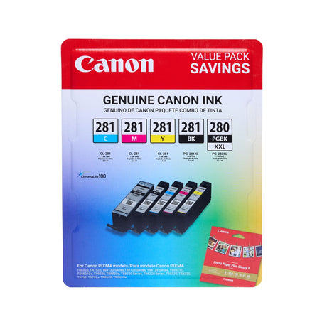 Canon PGI-280 & CLI-281 Ink Cartridge Combo | Reliable Color & Black Ink for Crisp Printing Canon