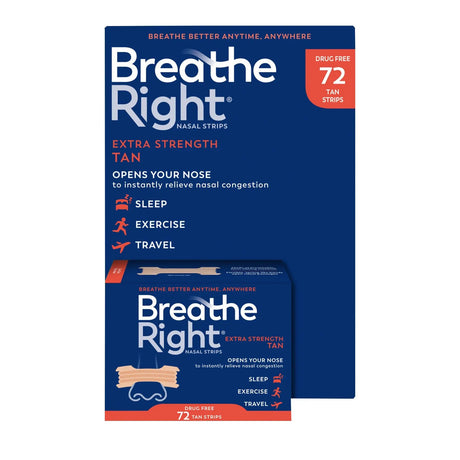 Breathe Right Nasal Strips (Extra Strength, 72Â ct) | Clear, Drug-Free Breath Aid Breathe Right