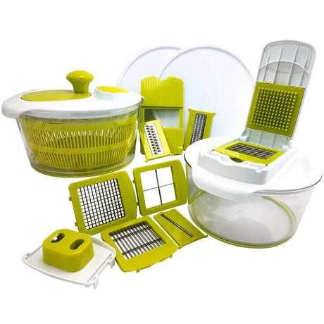 MegaChef 10-in-1 Spinner & Slicer | Multi-Purpose Kitchen Prep Tool MegaChef