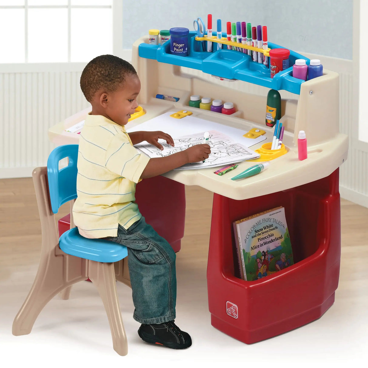 Step2 Deluxe Art Master Desk | Creative Workspace with Storage & Easel Step2