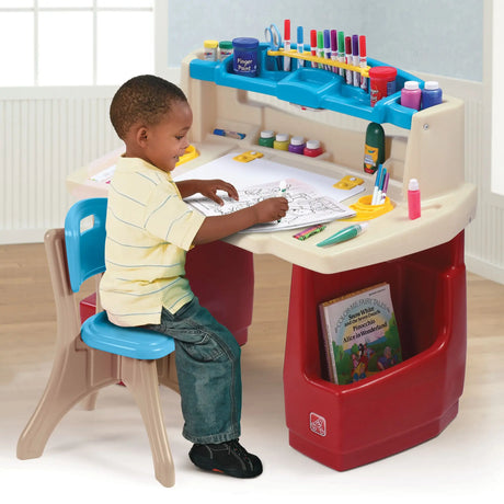 Step2 Deluxe Art Master Desk | Creative Workspace with Storage & Easel Step2