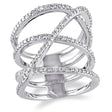 Diamond Crossover Ring (.20 ct tw) | Sterling Silver with Elegant Interwoven Design AFS Wholesale Shop