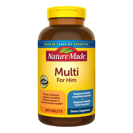 Nature Made Multivitamin For Him (300 Tablets) | Iron-Free Daily Wellness Formula Nature Made