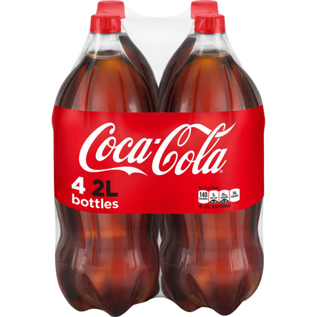 Coca-Cola Soda Bottles (4-Pack, 2L Each) | Family Size Classic Cola Coca-Cola