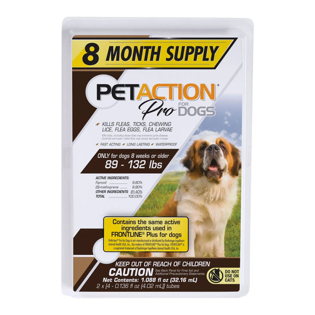 Pet Action Pro Flea & Tick Treatment (8-Pack) | X-Large Dog Protection Pet Action