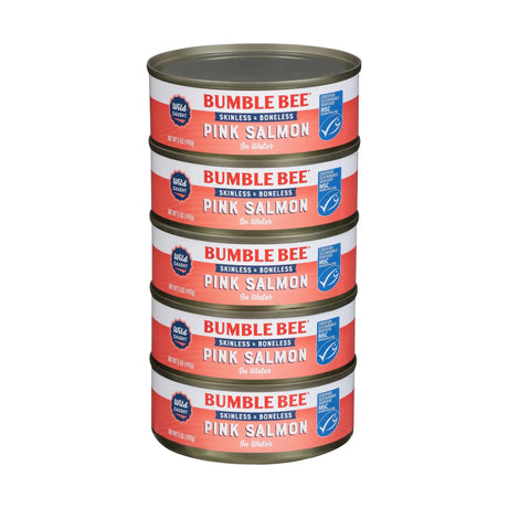 Bumble Bee Wild Pink Salmon (5-Pack, 5 oz Each) | Skinless & Boneless Fillets Bumble Bee