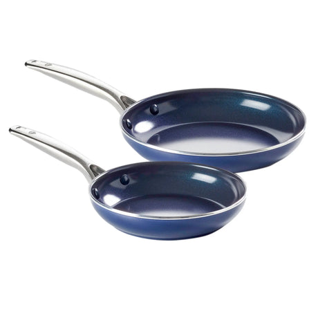 Blue Diamond Non-Stick Frypan Set (9.5" & 11") | Ceramic-Infused Durability Blue Diamond