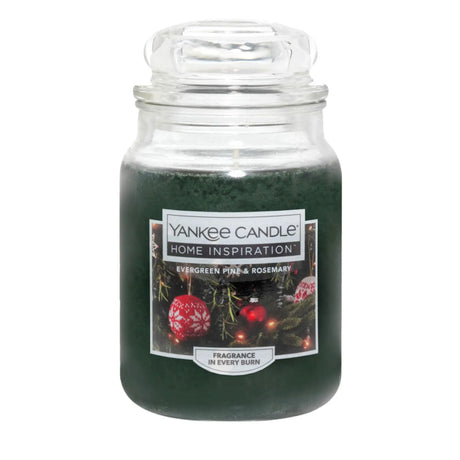 Yankee Candle Evergreen & Rosemary Jar (19 oz) | Fresh, Woodsy Holiday Scent Yankee Candle