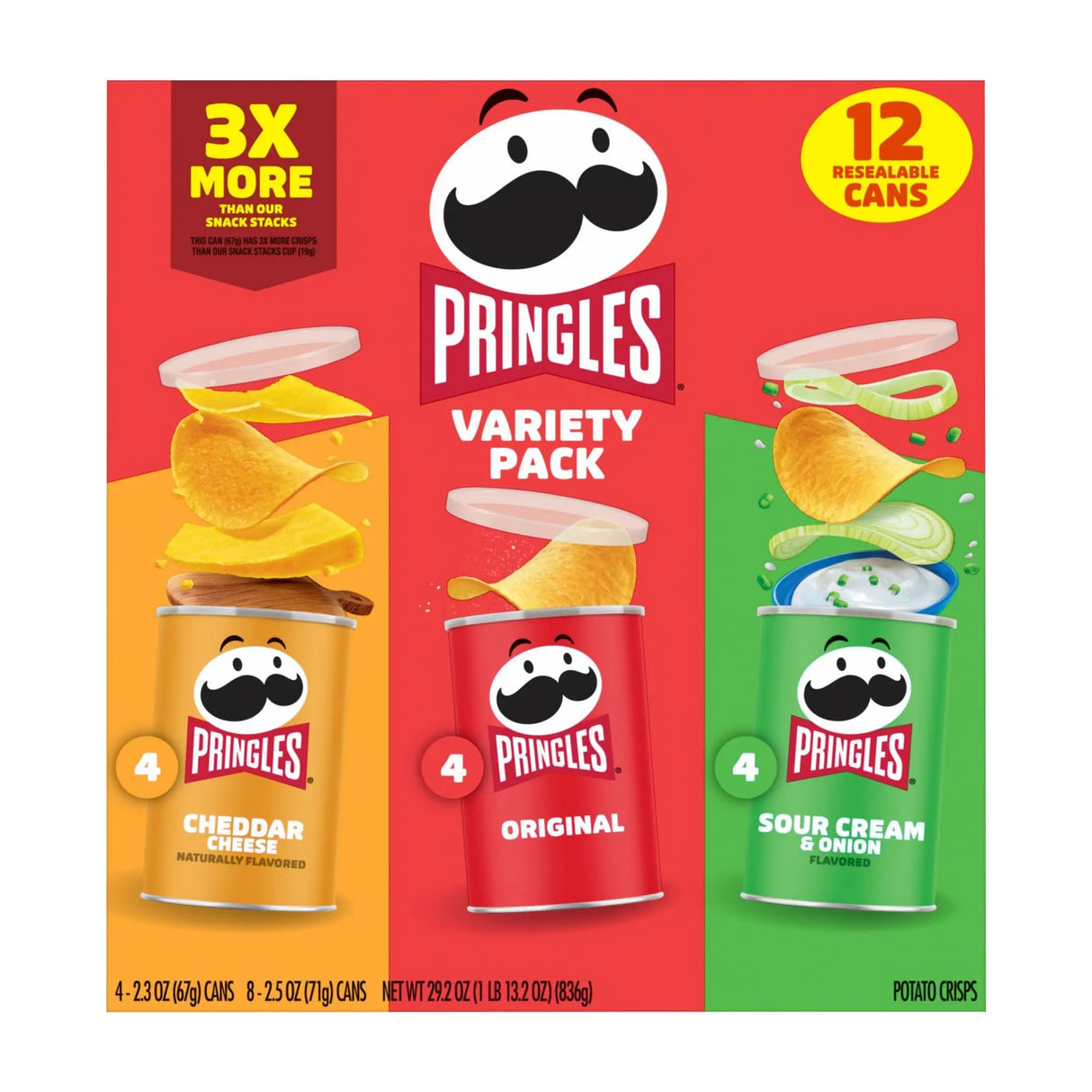 Pringles Grab N' Go Variety Pack (12-Pack) | Portable Crunch Snack Pringles