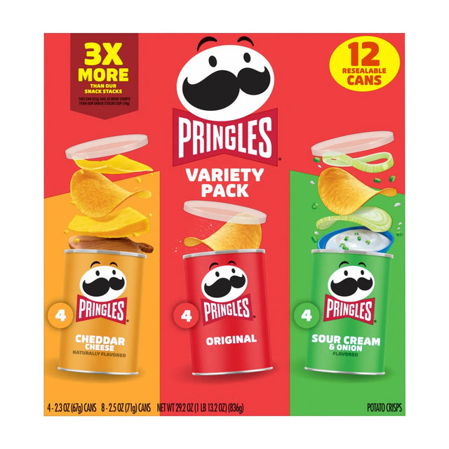 Pringles Grab N' Go Variety Pack (12-Pack) | Portable Crunch Snack Pringles