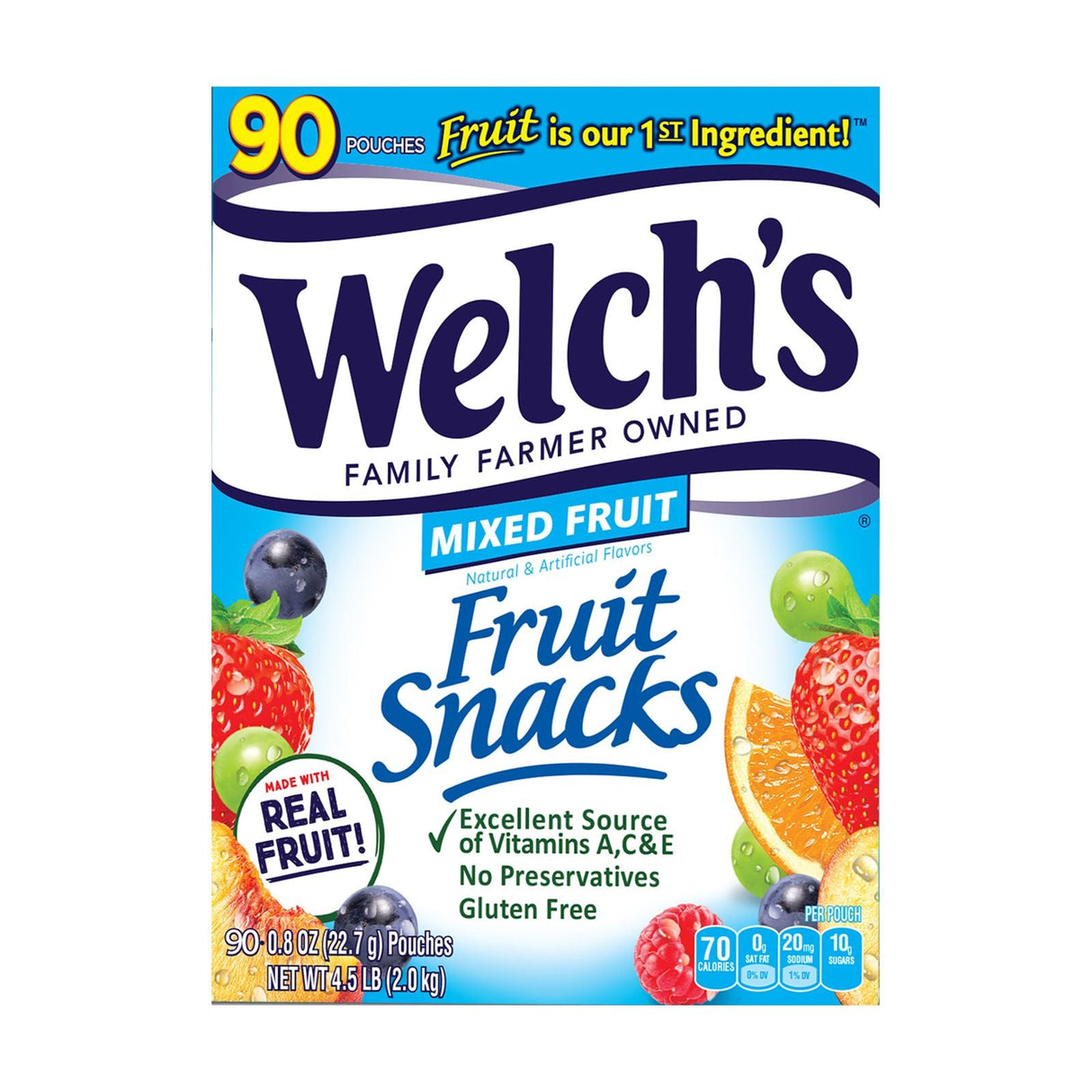 Welchâ€™s Mixed Fruit Snacks (90-Count) | Real Fruit Flavored Gummies in Bulk Pack Welch's