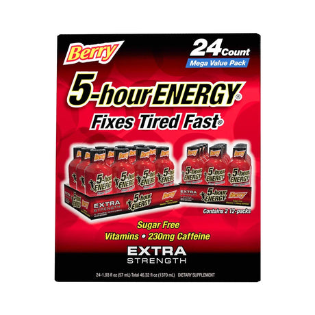 5-Hour Energy Berry Shots (24-Pack) | Extra Strength Energy Boost 5 Hour Energy