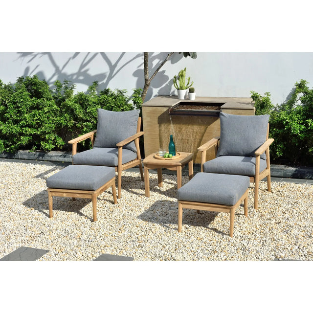 Amazonia Eva Teak Patio Seating Set (5-Pc) | Modern Outdoor Lounging Amazonia