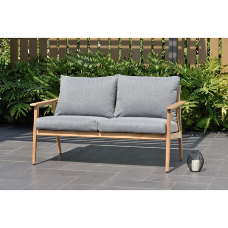 Amazonia Eva 2-Pc Teak Patio Sofa | Elegant Outdoor Seating with Cushions Amazonia