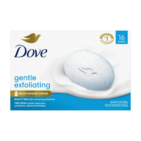 Dove Gentle Exfoliating Beauty Bar Soap (16 ct) | Soft, Smooth Skin Care Dove