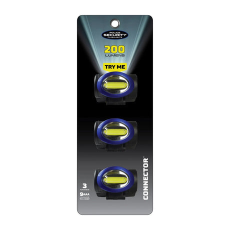 Police Security 200-Lumen Connector Headlamps, 3 pk. Police Security