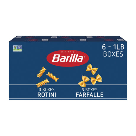 Barilla Pasta Variety Pack â€“ Rotini & Farfalle (6-Pack, 1 lb Each) | Quality Italian Durum Wheat Barilla