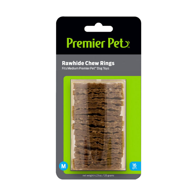 Premier Pet rawhide chew ring refills medium 16 pack