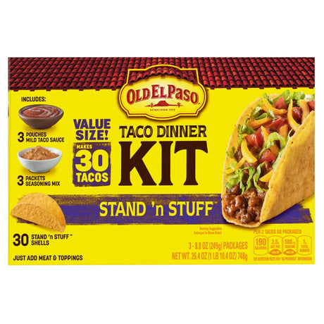 Old El Paso Stand â€˜N Stuff Taco Kit (3-Pack) | Fun Family Meal Processors Old El Paso