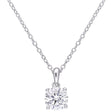 Moissanite solitaire pendant with sterling silver chain