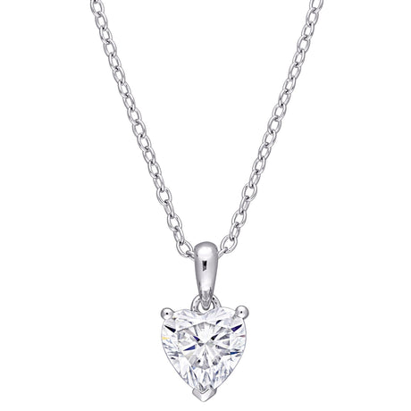 Moissanite heart pendant sterling silver