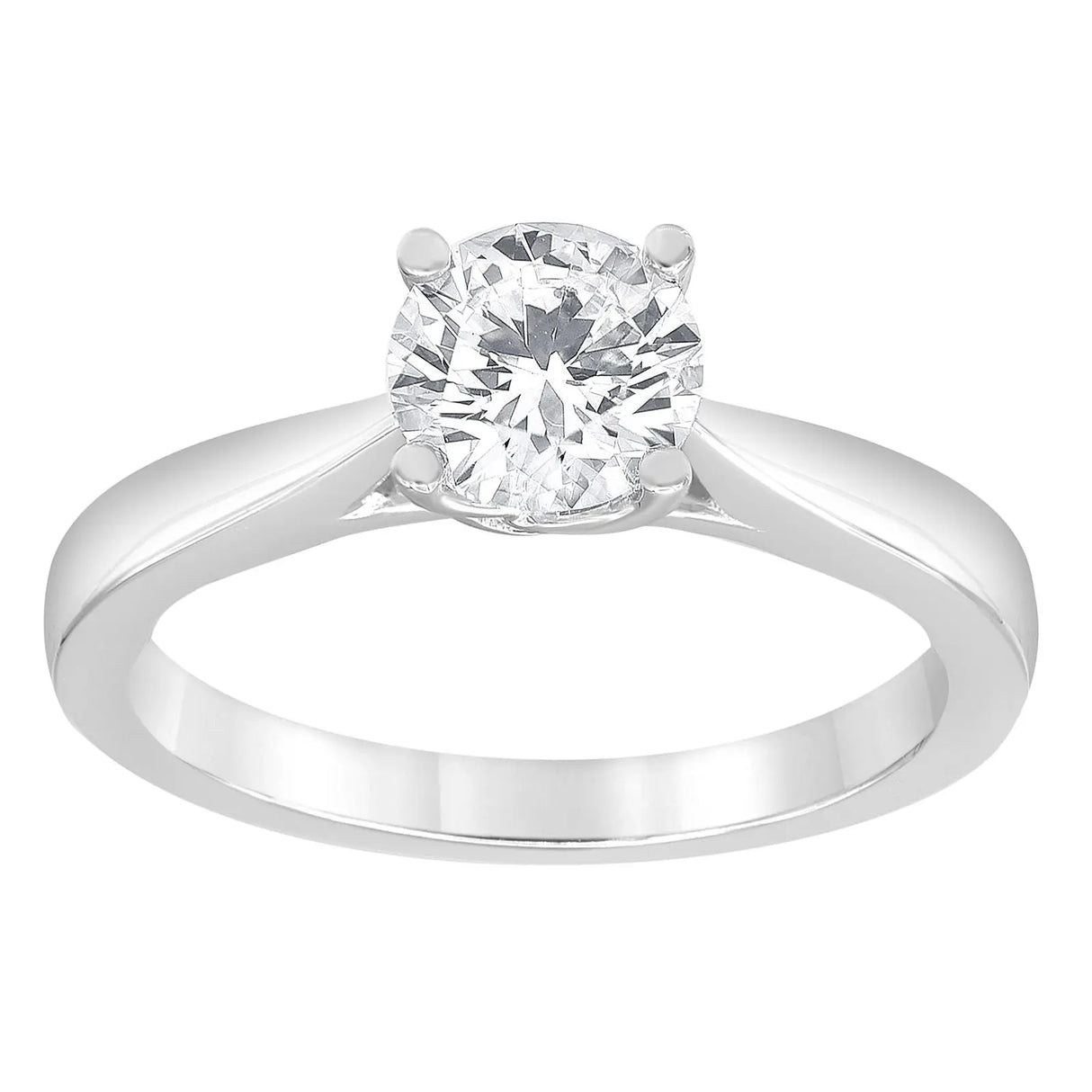 Diamond Solitaire Ring (0.5 ct t.w., 14k White Gold) | Classic Sparkling Single Stone Unique Designs