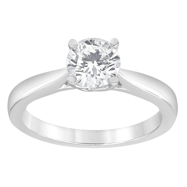 Diamond Solitaire Ring (0.5 ct t.w., 14k White Gold) | Classic Sparkling Single Stone Unique Designs
