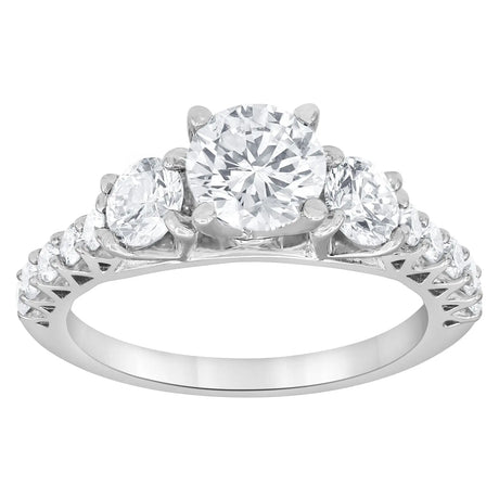 Diamond Three Stone Solitaire Ring (2 ct. t.w., 14k White Gold) | Elegant Sparkle for Special Moments Unique Designs